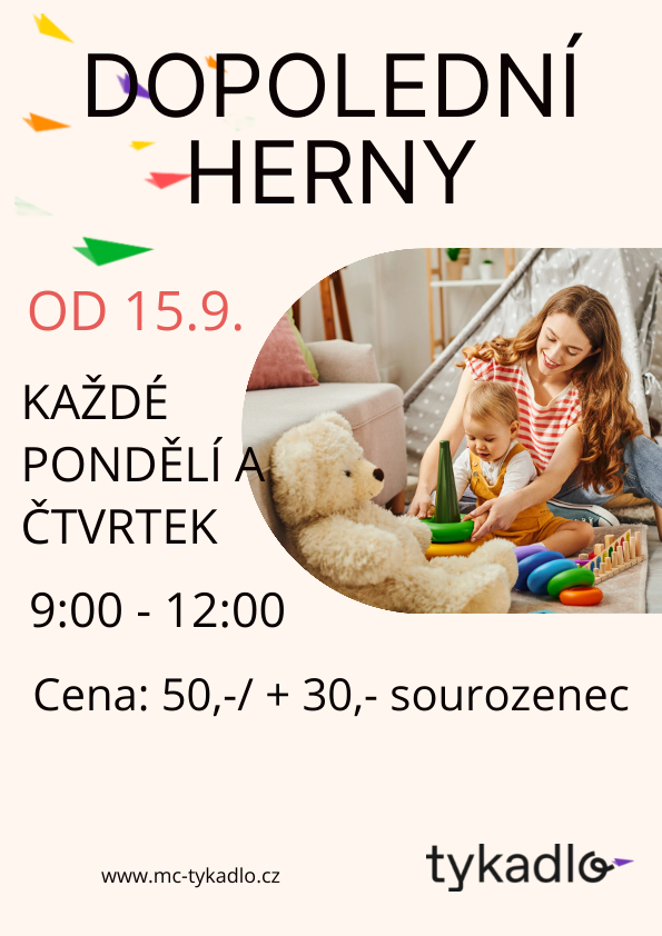 Dopolední herny v Tykadýlku od 15.9.
