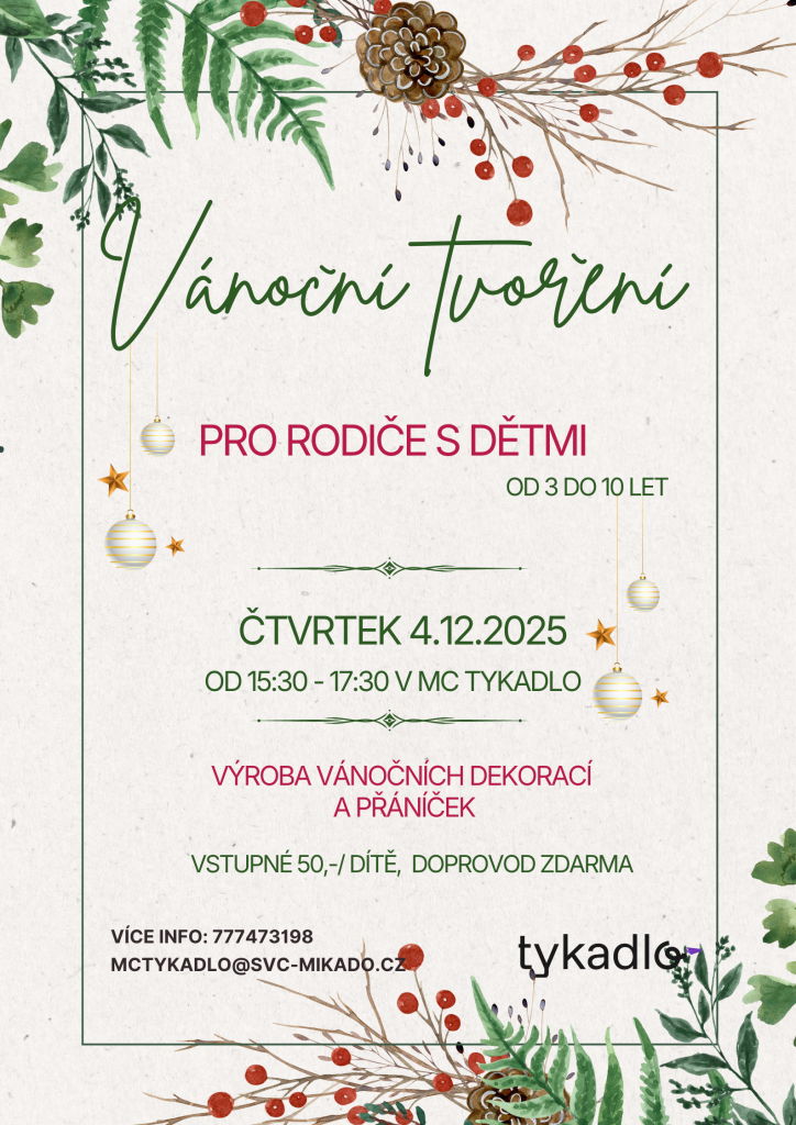 Vánoční dílna pro rodiče s dětmi