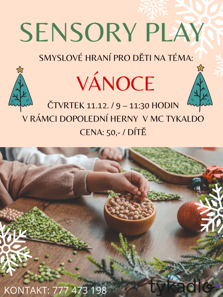 Vánoční sensory hraní v MC Tykadlo