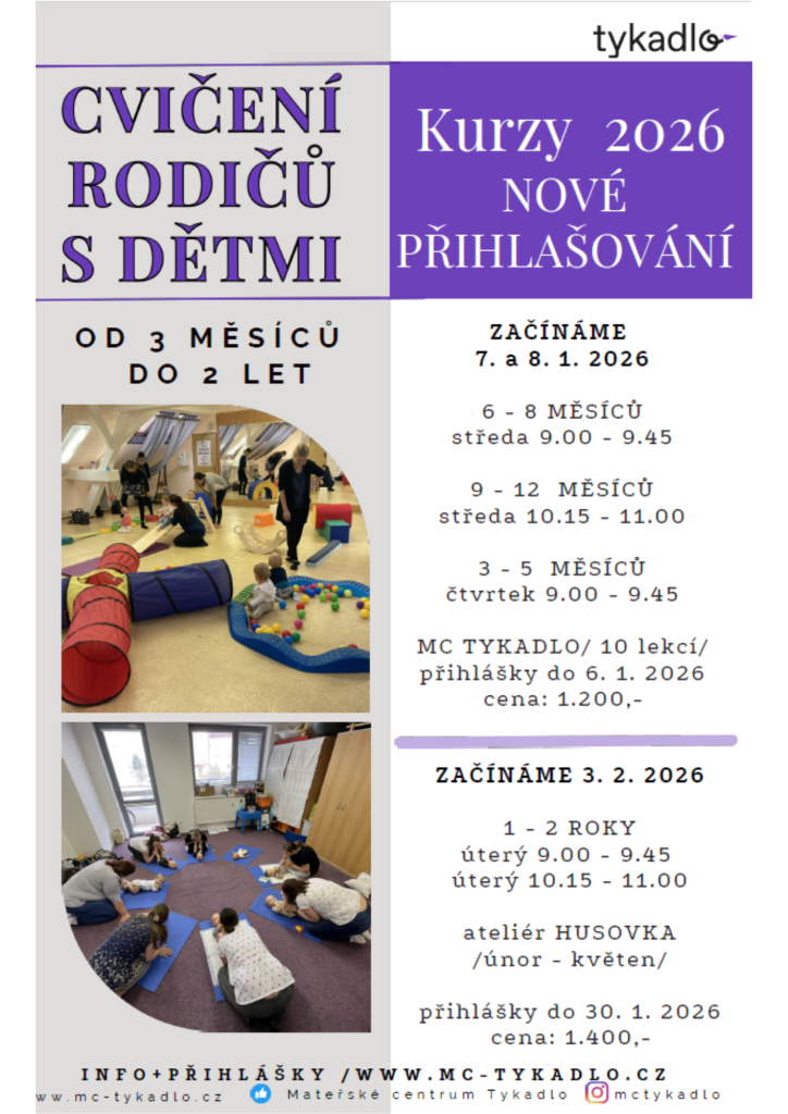 Cvičení rodičů s dětmi od 3 měsíců do 2 let 