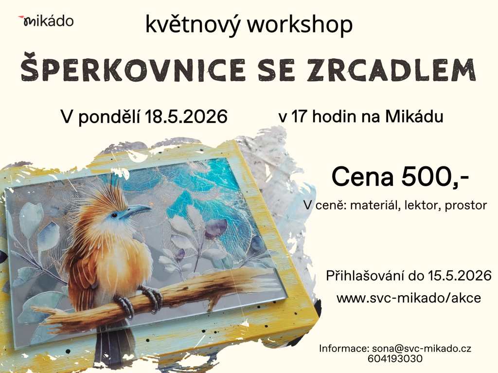 Dřevěná šperkovnice se zrcadlem