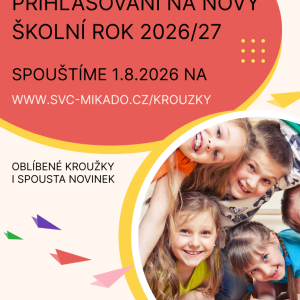 Přihlašování na kroužky na nový školní rok 2026/27